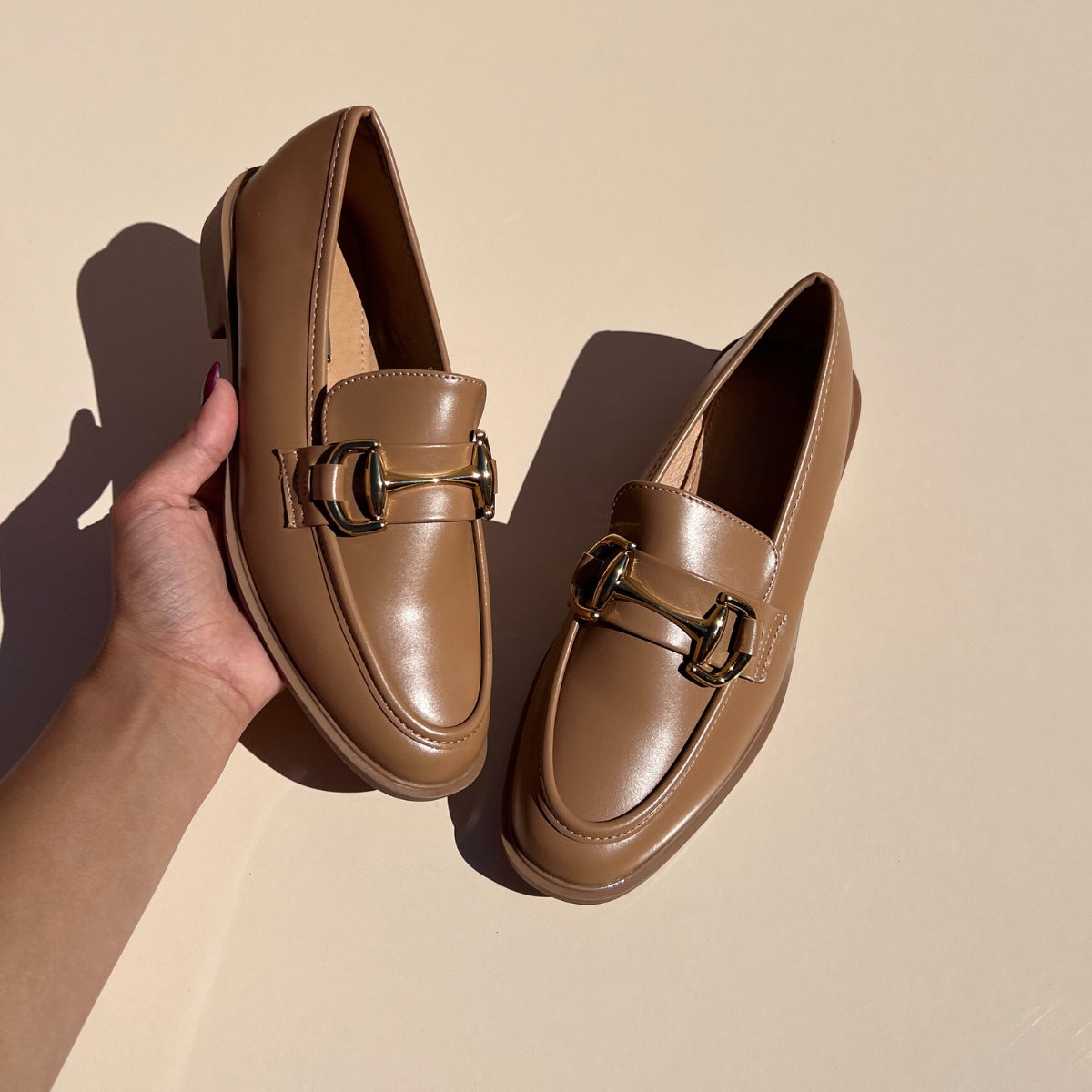 Cuir Mocassin Femme En Solde Mocassin En Cuir Camel – Leyane Paris