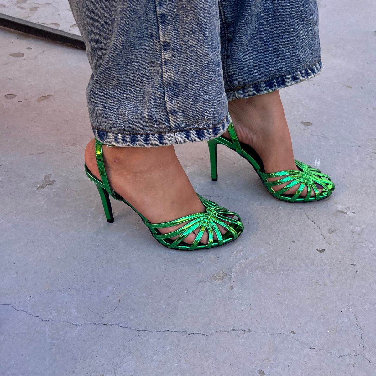 Escarpin Vert métallisé – Leyane Paris - Main Image