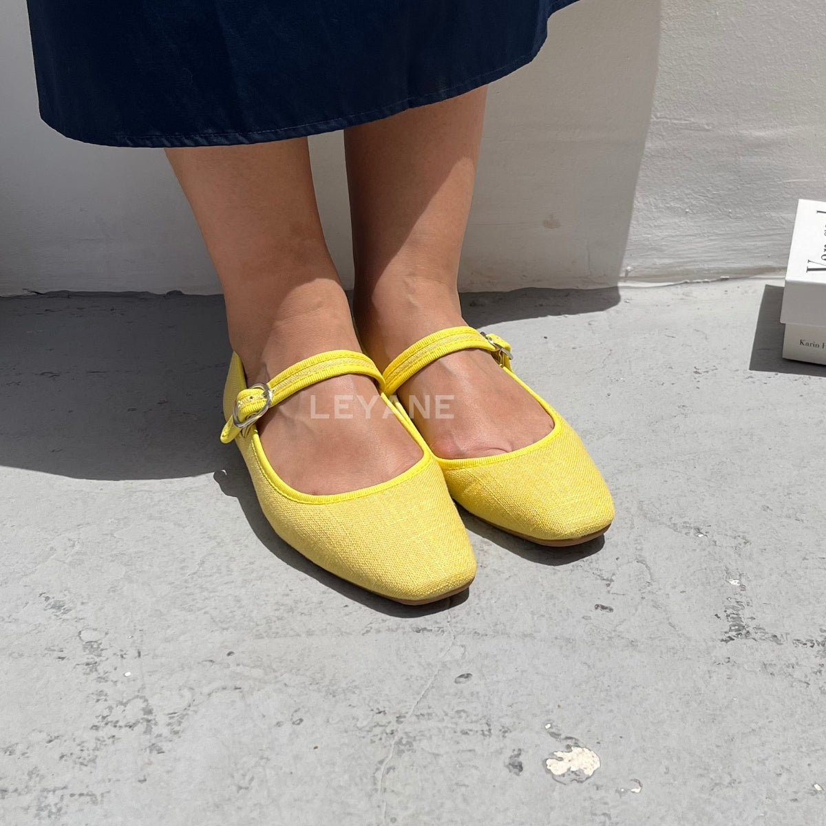 Ballerines en lin Jaune – Leyane Paris