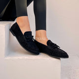 Mocassins en suédine à nœud - Noir