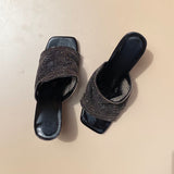 Sandales Strass à talon - Noir