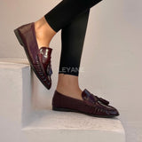Mocassins à bout arrondi - Bordeaux