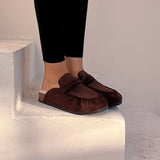 Mules en daim fourrées - Marron