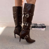 Bottes à talons - Marron