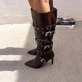 Bottes à talons - Marron