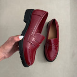 Loafers lisse - Rouge