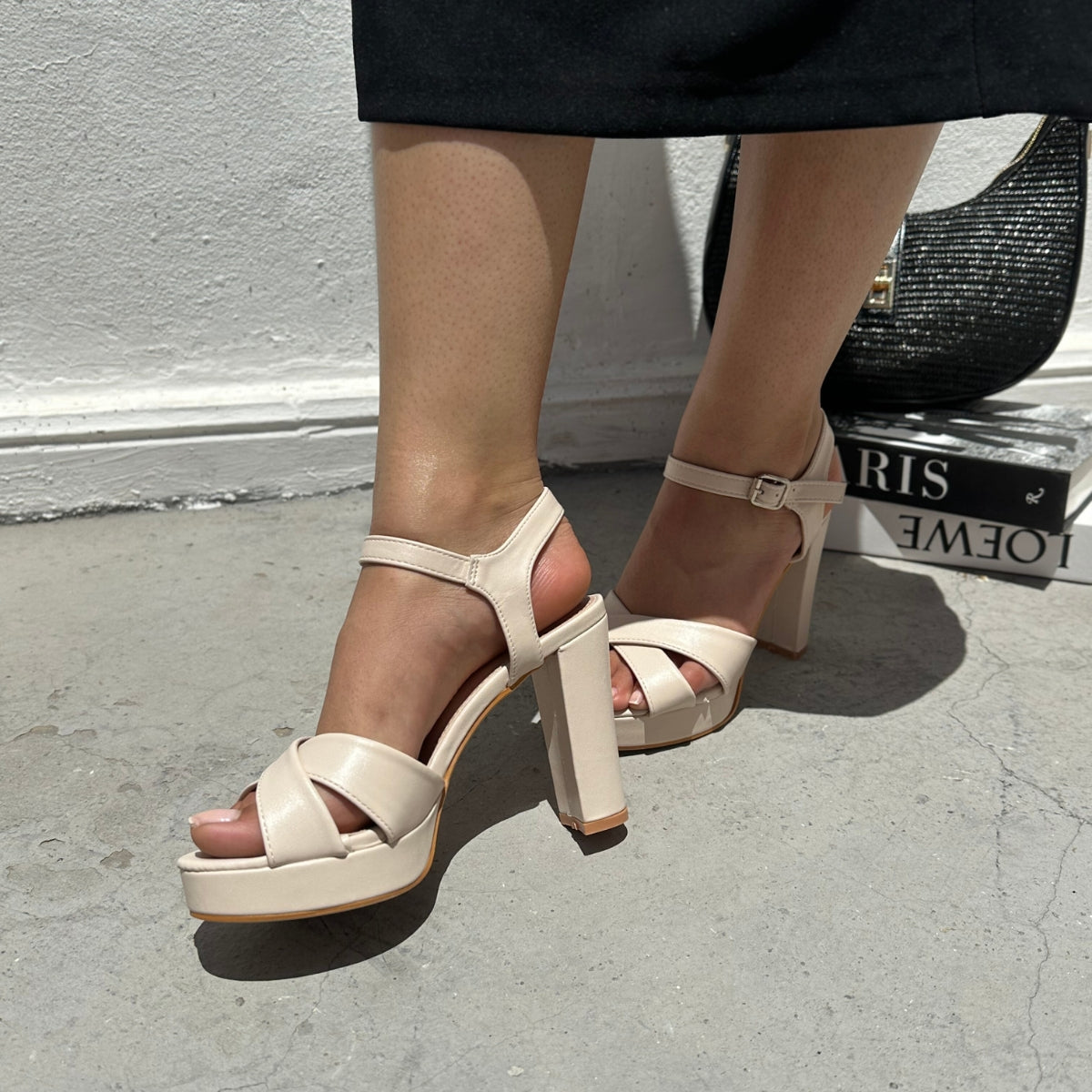 Sandales à talon - Beige