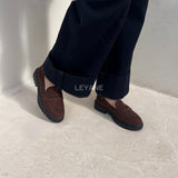 Loafers en daim - Marron chocolat