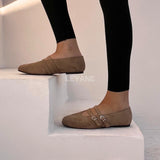 Ballerines en daim à double bride - Taupe
