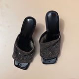 Sandales Strass à talon - Noir