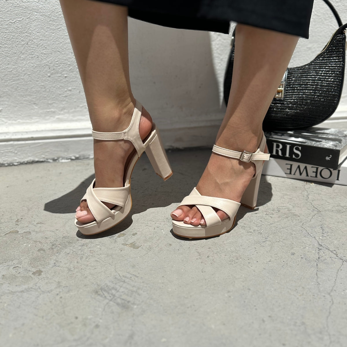 Sandales à talon - Beige