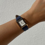 Montre - bracelet en cuir - Bleu