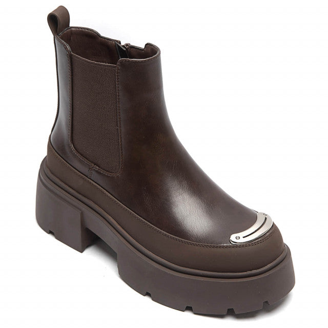  BOTTINES PLATEFORMES Pour femmes au maroc, bottines marron, automne hiver 2024/2025