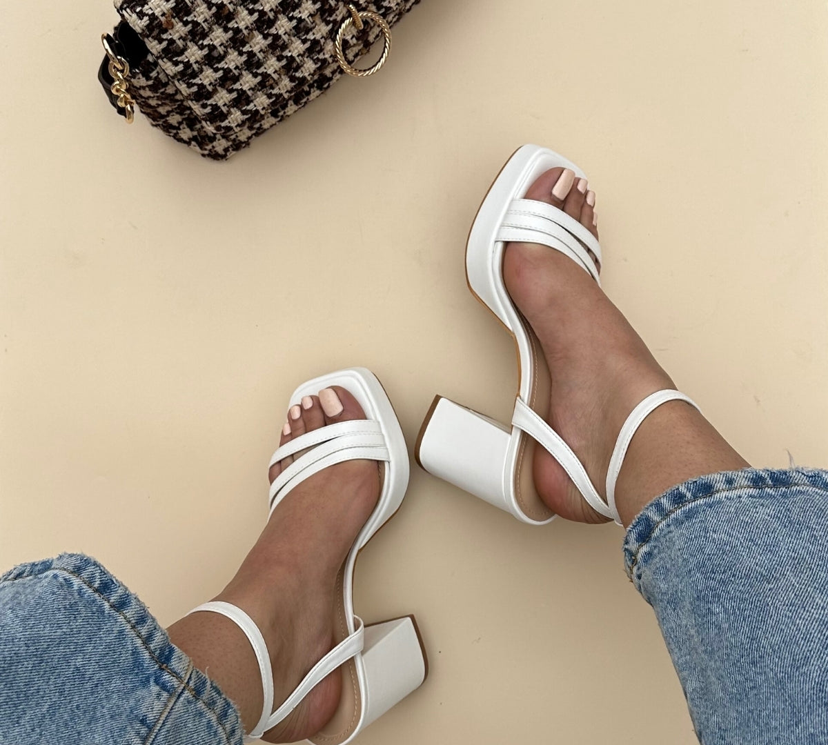 Sandales talons - Blanc