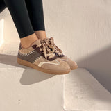 Baskets à surpiqûres contrastées - Taupe