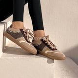 Baskets à surpiqûres contrastées - Taupe