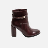 Bottines avec motif - Bordeaux