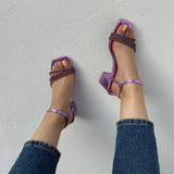 Sandales Mi-talons - Purple