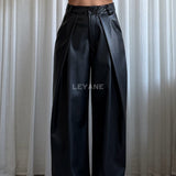 Pantalon en similicuir - Noir