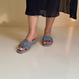 Sandales Plates  - Blue jean