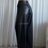 Pantalon en similicuir - Noir