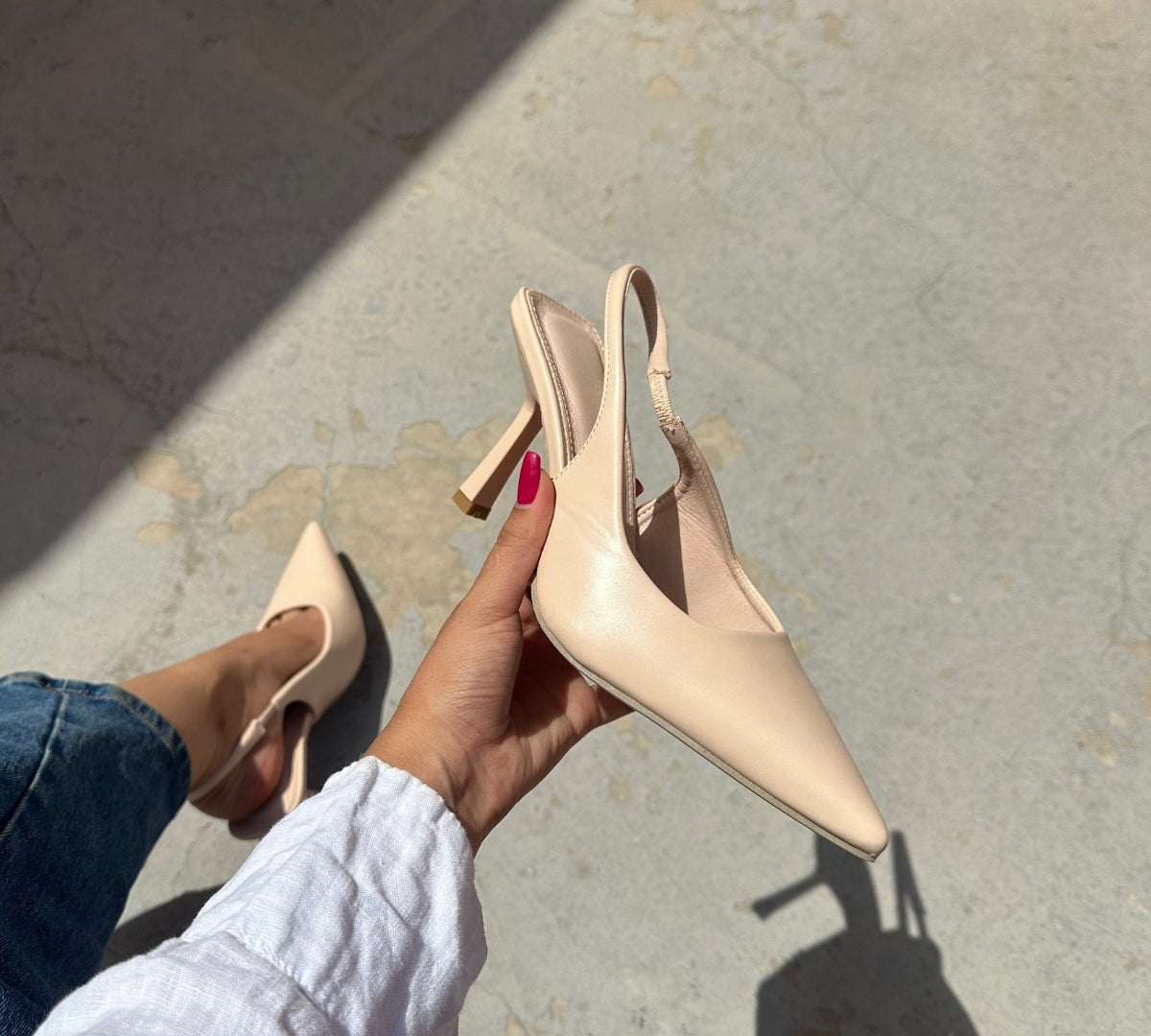 chaussure maroc, chaussure mi talons, escarpin nude, escarpin beige, escarpin maroc, talons