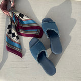 Sandale à talon compensé - Bleu jeans