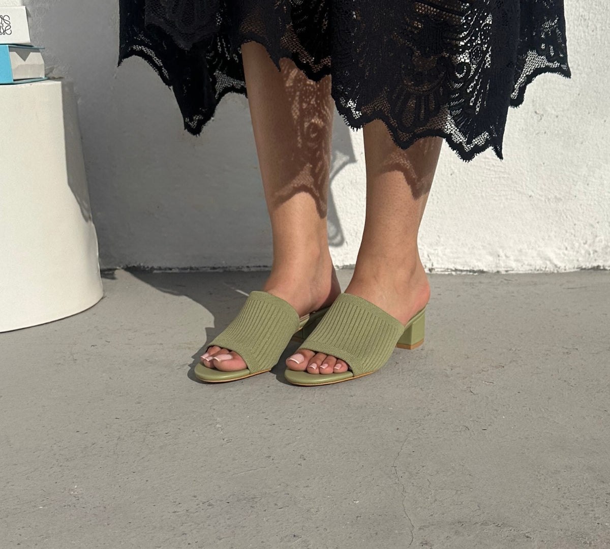 Sandales mi-talons - Olive