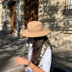 Chapeau unisex en laine - Camel fedora 