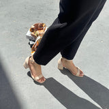Sandales mi-talons -Beige