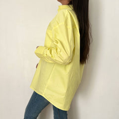 Chemise oversize en popeline - Jaune