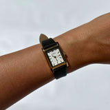 Montre - bracelet en cuir - Noir