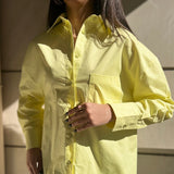 Chemise oversize en popeline - Jaune