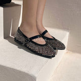 Ballerines filet à strass - Noir