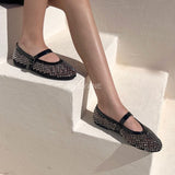 Ballerines filet à strass - Noir