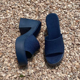 Mules à talons en Jean