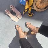 Sandales mi-talons - Champagne