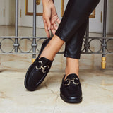 Mocassin en cuir -Noir