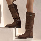 Bottes hautes en suédine - Mocha