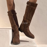 Bottes hautes en suédine - Mocha