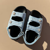 Sandales Dad en tweed  - Bleu