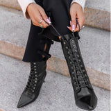 Bottines noires à lacets- Noir