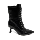 Bottines noires à lacets- Noir