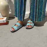 Sandales Birken en crochet - Bleu ciel