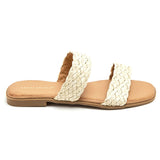 Mules Plates tressées - Beige
