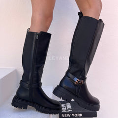 Bottes avec bande élastique - Noir