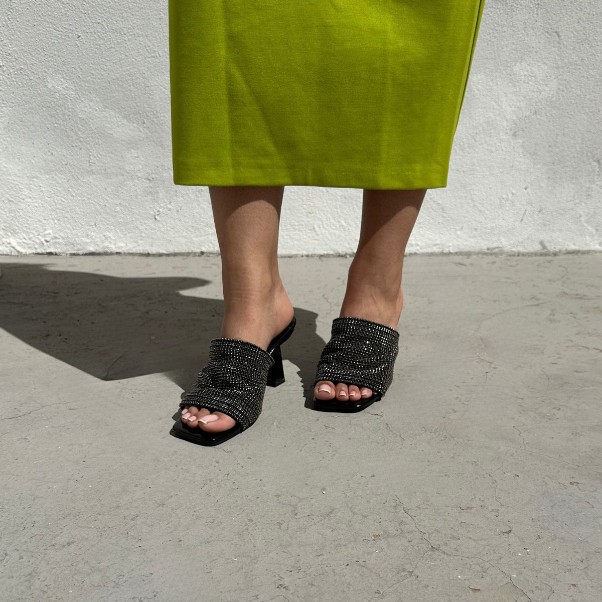 Sandales Strass à talon - Noir