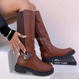 Bottes avec bande élastique - Camel