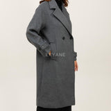 Manteau long avec laine - Gris