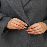 Manteau long avec laine - Gris